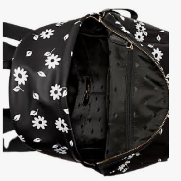 Kate Spade Chelsea Backpack, Black with White Daisies - Picture 3 of 3